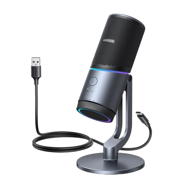 Мікрофон настільний UGREEN CM769 Desktop RGB 24-bit/96kHz ANS USB Black Grey